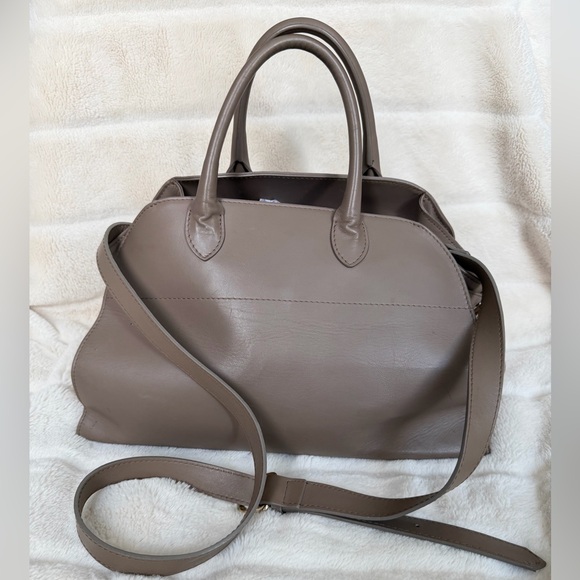 Anna Paola Handbags - Anna Paola Genuine Leather Tote Stone Grey